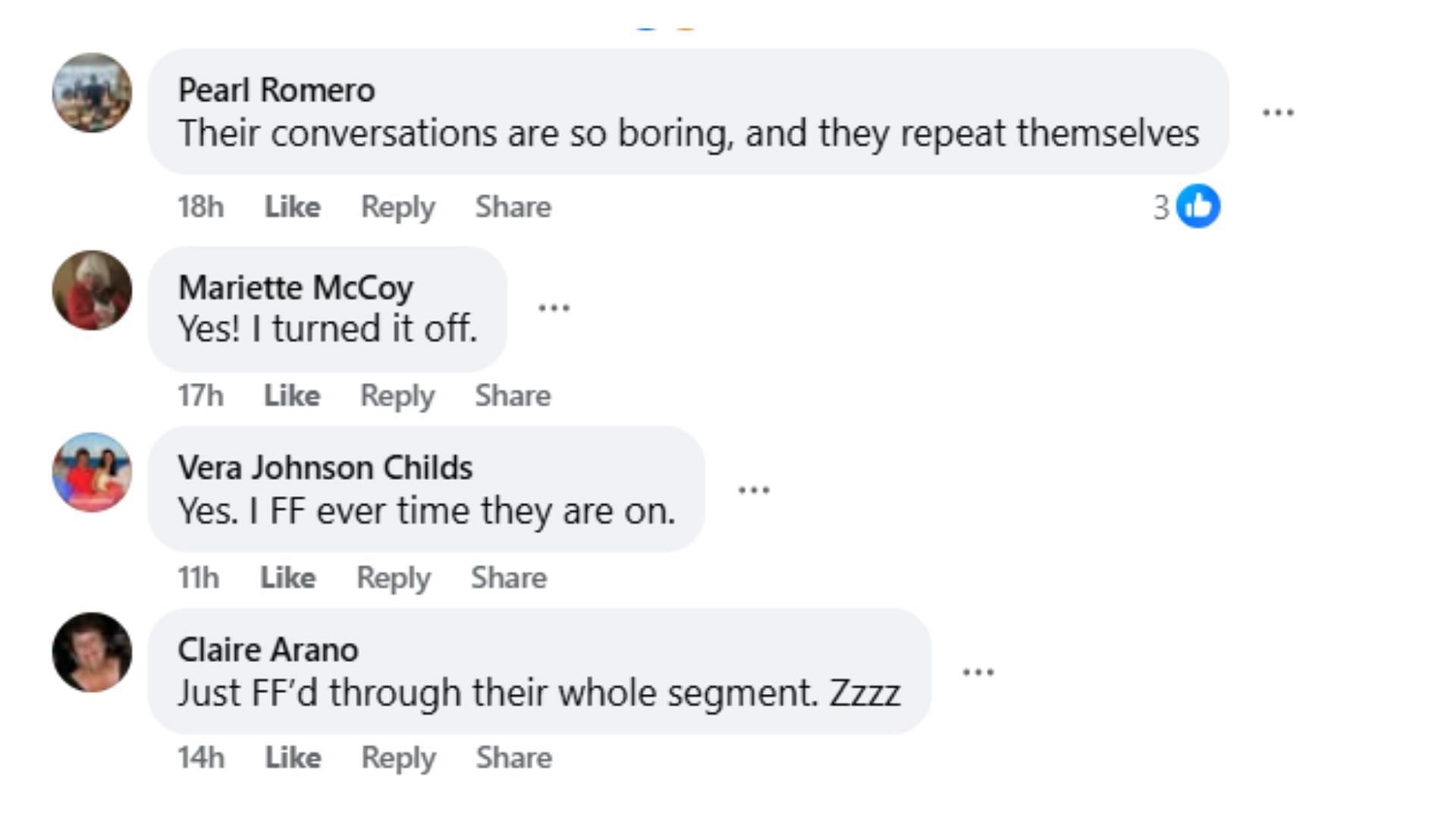 Comments by fans on the post (Image via Facebook/@Joan Chastain Johnson)